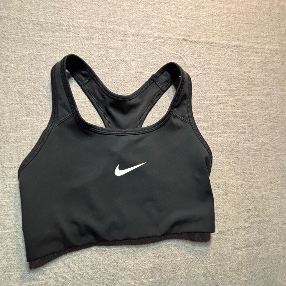 Nike Black Sports Bra with White Logo